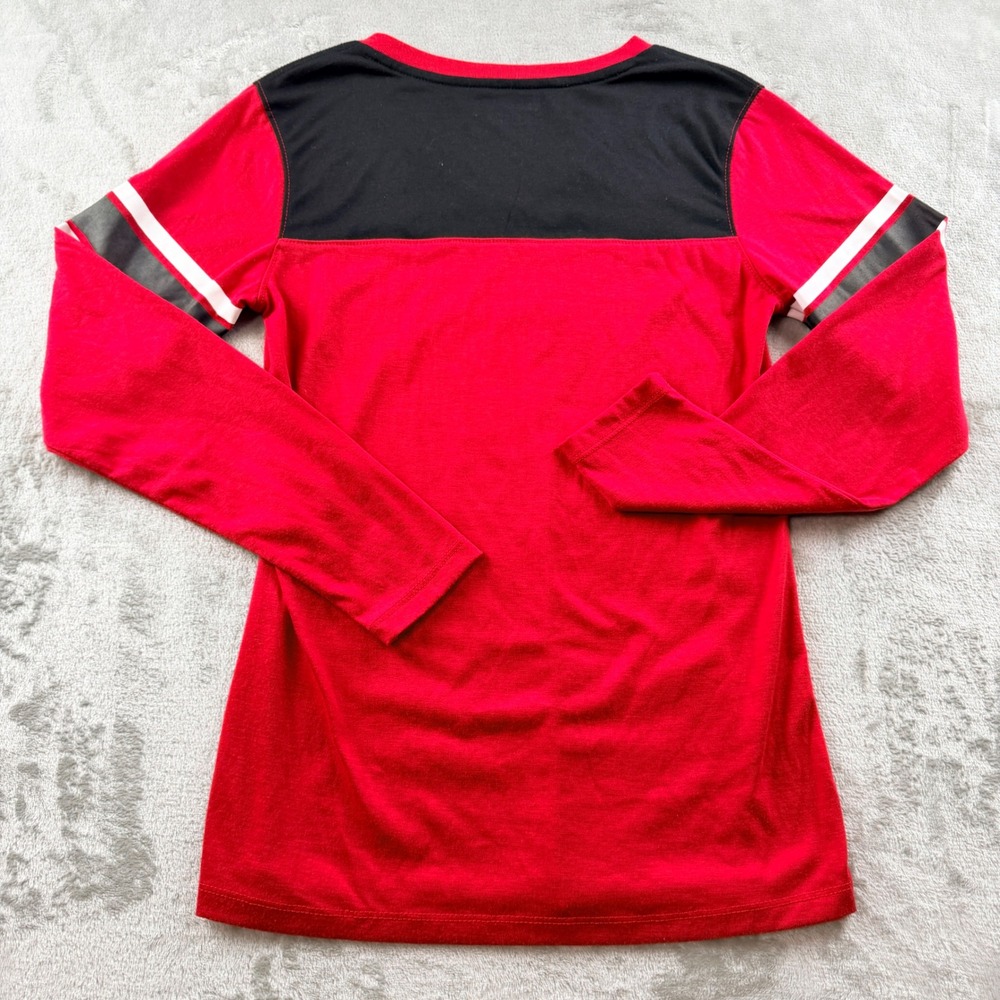 Colosseum Georgia Bulldogs Women's Small Long Sleeve V-Neck Shirt Red Black - Picture 2 of 7